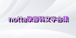 notta錄音轉(zhuǎn)文字合集