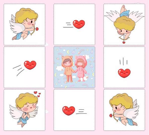 微信朋友圈520九宮格圖片大全無水印完整版3